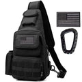 Tactical Shoulder Bag - 1000D Molle Military Backpack Outdoor Daypack Chest Pack (Black) - color: Black