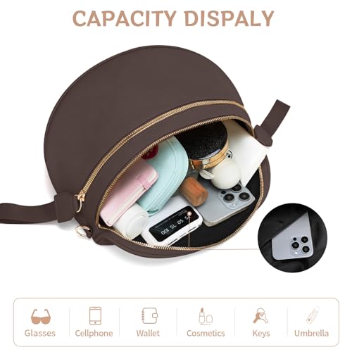 oscaurt Leather Crossbody Bag Bum Bag for Women Large Sling Bag Cross Body Purse Shoulder Handbag Fanny Pack - color: Coffee, size: Large