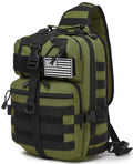 Tactical Sling Pack Big Crossbody Backpack Over Shoulder Bag Military for Men Hiking Outdoor Sport Gym - color: Green
