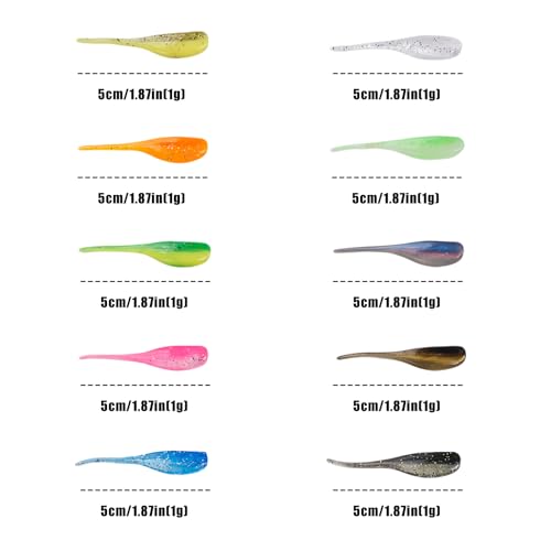 Crappie Lures Soft Plastic Baits for Crappie Panfish Fishing Lures FS/RE-02 - style: 50pcs