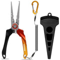 TRUSCEND Easy Use Lockable Fishing Pliers with Tungsten Carbide Cutter, Innovative Ergonomic Handy Handle, Saltwater Corrosion Resistant Teflon Coated Fishing Tool, Light Multi-Function Fishing Gear - color: A2-gold