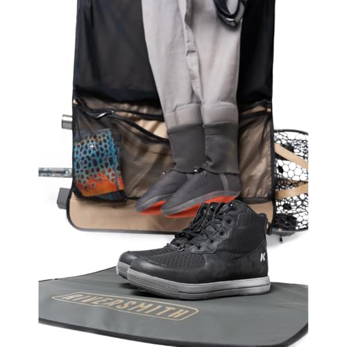 RiverSmith Fly Fishing Wader & Boot Bag – Gear-Roll Wader Bag with Changing Mat, Waterproof Pocket, Rod & Net Storage – Fly Fishing Gear Organizer – Shadow Kelp - color: Shadow Kelp