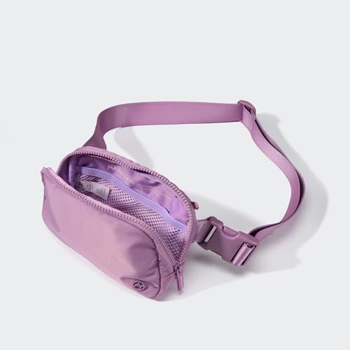 Pander Two Way Zipper Fanny Pack Nylon Everywhere Belt Bag for Women, Water Repellent Waist Packs, Crossbody Bags with Adjustable Strap (Light Purple). - color: Light Purple