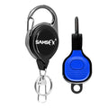SAMSFX Fishing Nipper with Retractable Tether, Stainless Steel Blades that Cut Braid, Mono and Fluoro Lines, SNIP, Fishing Line Cutters (Blue) - color: Blue