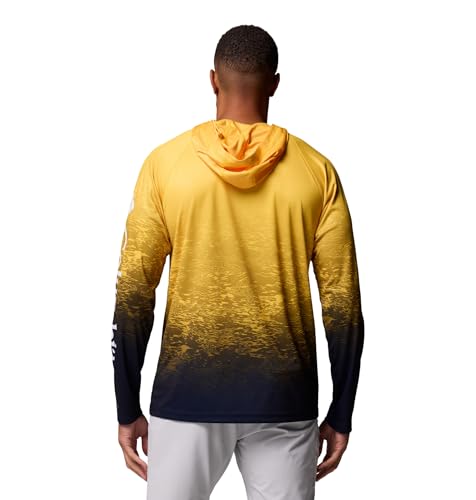 Columbia Men's Collegiate Super Terminal Tackle Hoodie - color: Um - Yellow/Collegiate Navy, size: Small