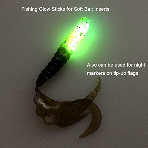 QualyQualy Glow Sticks for Fishing Lures Soft Baits Worms Jig Tails Light, Light Sticks for Soft Plastic Lures, Fishing Lures Glow Stick 100 Pcs 20 Pcs