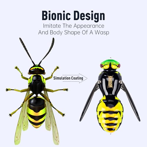 Kingdom Wasp Craw Bait Insect Bionic Floating Fishing Lures Swimbaits Hard Artificial Baits Lure for Freshwater and Saltwater Bass Carp Pike Walleye Fishing ABS Material Carbon Steel Three Book Hook - color: Set1, size: 4.2g