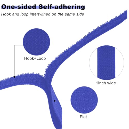 YMCRLUX 1"x16ft Hook and Loop Straps with 25 Metal Buckles, Adjustable Fastening Cable Straps, Cut-to-Length Cinch Strap, Reusable Nylon Securing Cord Ties for Organizer or Storage, 1 inch Wide,Blue - size: 1in x 16ft Blue