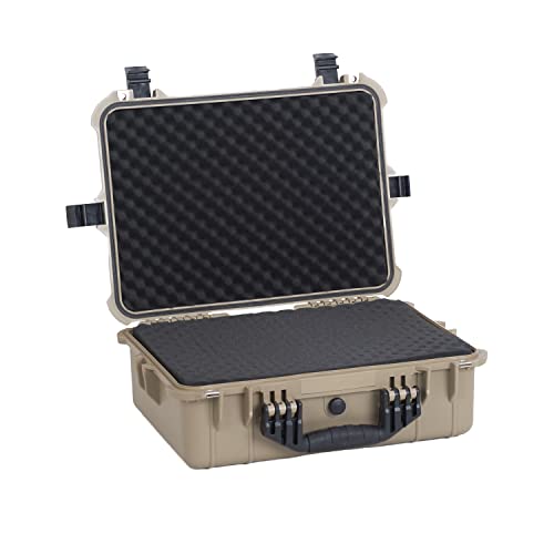 MEIJIA Portable Waterproof Protective Case,Hard Camera Case,Customized Fit Foam Inserted, Elegant Black,Fit for Camera, Equipments, Lens,Drones(Black) - color: Desert Tan, size: 19.78"X15.77"X7.41"