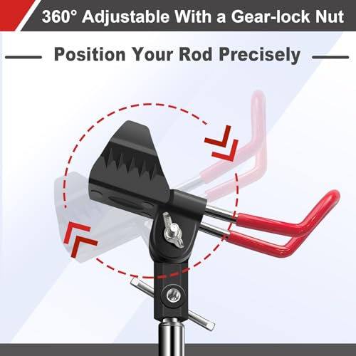 2Pack Fishing Rod Holder for Ground,360 Degree Adjustable Bank Fishing Pole Holders,Multifunctional Stainless Steel Beach Fishing Rod Stand Easy Set Up Rustproof(Gift for Men)