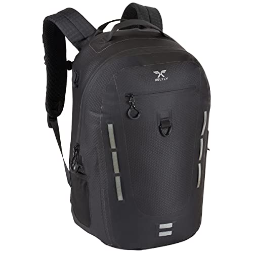 Xelfly Submersipack Waterproof Backpack - Submersible, Inflatable, Floating TPU Coated Durable Nylon Dry Bag with Airtight Zipper for Kayak, Fishing, Boating, Hiking, Paddle Board (Black, 25L) - color: Black