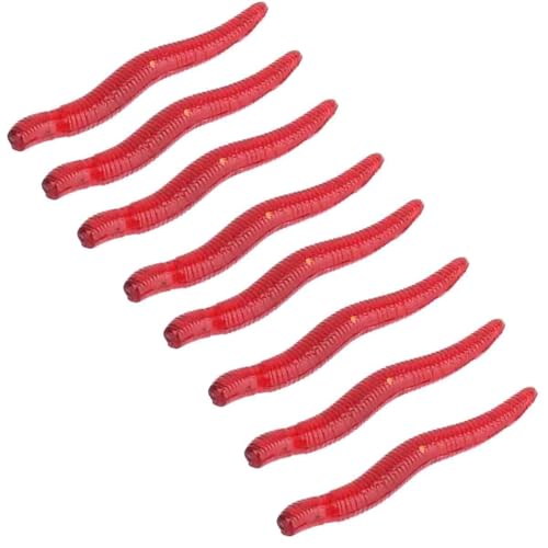 4cm 100pcs Soft Bait Set Realistic False Earthworm Worm Elastic Rubber Earthworm Fishing Bait