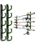 Ghosthorn Fishing Rod Holders for Garage Fishing Pole Holders Ceiling or Wall Mounted Fishing Rod Rack garage Storage Organizer Fishing Gear Equipment for Men Women (Green, 1 Pack) - size: 1 pack holds up 5 rods, style: Green