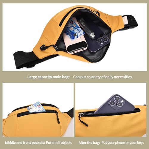 Crossbody Fanny Pack for Men&Women,Large Waist Bag & Hip Bum Bag with Adjustable Strap for Outdoors Workout Traveling Casual Running Hiking Cycling - color: Loop Cream White