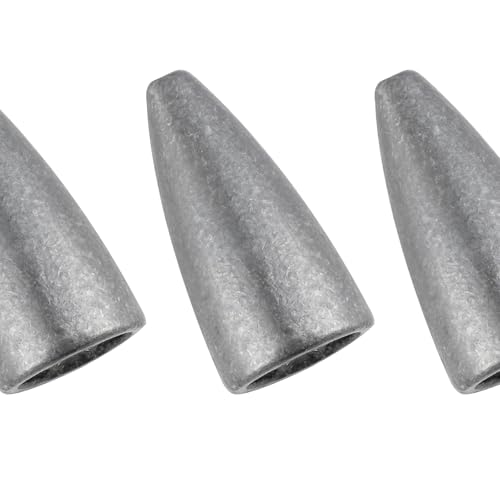 Dr.Fish 50 Pack Bullet Fishing Sinkers Worm Weights Lead Fishing Weights Bass Fishing Sinker Freshwater Texas Carolina Rig Punch Shot - size: 1/8oz-50 Pack