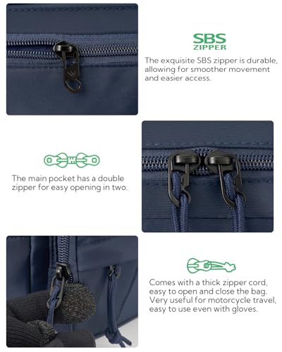 WATERFLY Fanny Pack Waist Packs: Large Crossbody Fanny Packs for Women Men with 5 Zipper Pockets Adjustable Strap Waist Bags Hip Pack for Traveling Cycling Running Hiking-Navy Blue - color: Navy blue