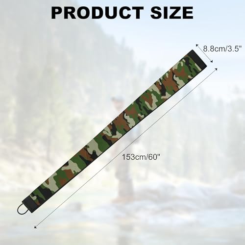 Neoprene Camo Fishing Rod Sleeves,Fishing Pole Sleeves,Fishing Rod Socks | UV Resistance,Puncture Resistant, Protect Casting, Spinning, Trolling Fishing Rods, Storage, tangled-free,75in,68in,60in - color: 2-Deep Green Camo, size: 60"