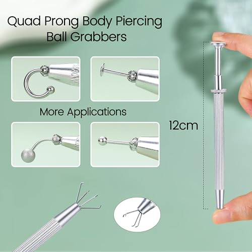 GEMQUEEN Piercing Taper Pliers Ball Grabber Tool for Changing Jewelry - Curved and Straight Forceps Stainless Steel Flat Back Earrings Insertion Tool Threadless Body Piercing Kit for Ear Nose Lip 8pcs - color: Colorful Forceps+Piercing Tapers+Ball Grabber