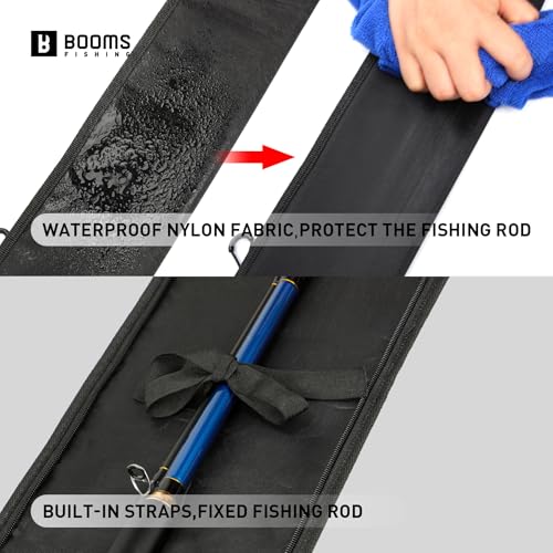 Booms Fishing PB3 5.4ft~6ft Fishing Rod Case, Portable Folded Fishing Pole Case with Two-Way Zippers, 0.6ft Extended Design Fishing Rod Bag, Fit for 2~3 Fishing Poles, 64"~72" - color: PB3: For Fishing Poles Only, size: Length: 5.4ft~6ft / 64"~72"