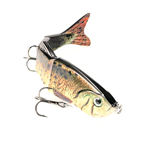 10in Multi Jointed Swimbait Fishing Lures Bait,4 Segment Big Giant Sinking Fishing Bass Lures,Crankbaits Swimbaits with Treble Hook - color: 10in,4.76oz-Color J