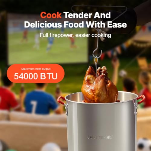 VEVOR Turkey Deep Fryer, 30-qt Turkey & 10-qt Outdoor Aluminum Seafood Boiling Kit, Fish Steamer Cooker Set, 54,000 BTU Burner Propane Gas Boiler, Gifts for Thanksgiving Day - style: 30-qt & 10-qt