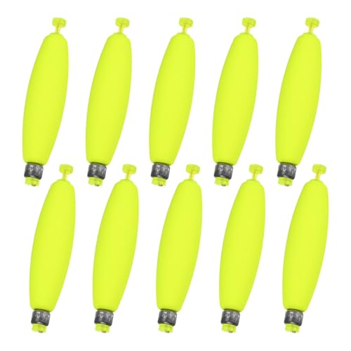 M METERXITY Pack Fishing Bobbers Floats, EVA Foam Weighted Bobbers, Clip-on Floats Slip Corks Floaters Strong Buoys - color: Yellow, size: 3.78" Length