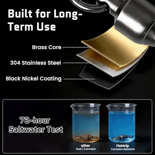 FishTrip 30/50 Pack Ball Bearing Fishing Swivels, High Strength Stainless Steel Swivels Fishing Tackle Solid Welded Rings Barrel Swivels Fishing Connectors for Saltwater Freshwater Size 0#-10# - size: 5#_143LB_30PCS