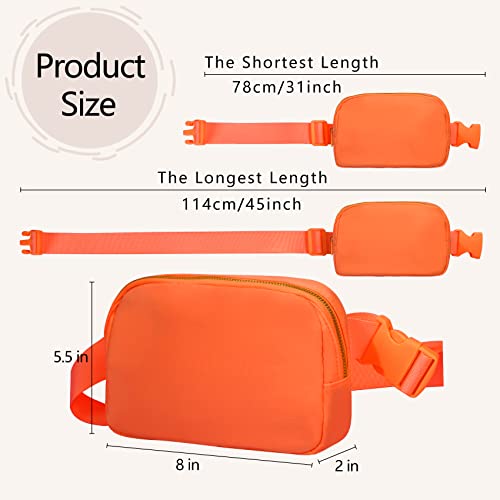 VOROLO Fanny Pack For Women And Men Crossbody Bag Belt Bag | Adjustable Strap Graduation Gifts Lightweight Travel Running - color: Black+Orange-1