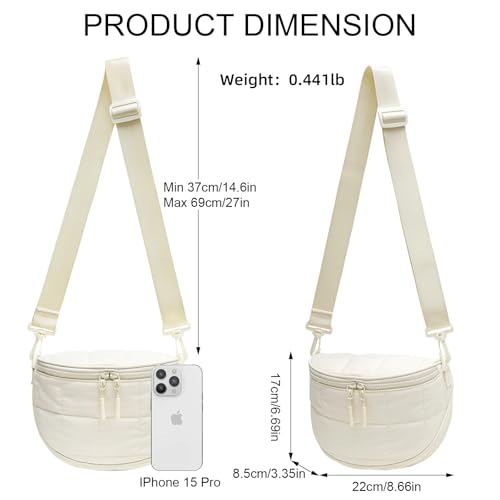 KKXIU Crossbody Sling Bag for Women Trendy Fanny Pack Vegan Leather Chest Bag | Trendy - color: 3-beige