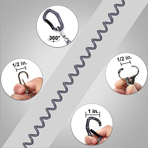 HERCULES M4 Fishing Lanyard, Fishing Pole Tether, Kayak Paddle Leash, Heavy Duty Retractable Coiled Lanyard for Fishing, Rods, Pliers, Boating, Paddles, Kayak - color: Paddle Leash (17.7" Plus, 5.9")