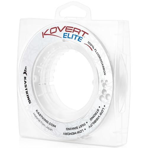 KastKing Kovert 100% Fluorocarbon Fishing Line - Clear Fishing Leader, High Sensitivity, Strong Knot Strength, Shock & Abrasion Resistant, Extreme Clarity, Ultra-Low Visibility, Fast Sinking - color: Kovert Elite (Soft & Smooth), size: 4LB-25Yds (Clear)