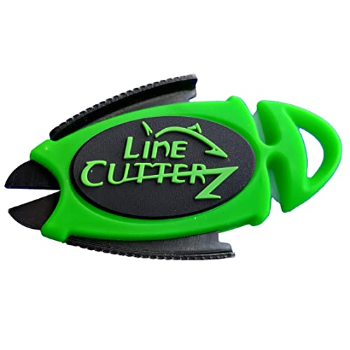 Line Cutterz Patented Dual Hybrid Ceramic Cutter + Stainless Steel Micro Scissors Fishing Line Snipper - Green - color: Green