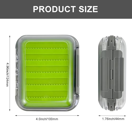 Aventik Silicone Fly Fishing Box Jig Box Waterproof Streamer flies Case Double Sided Clear Lid Storage Lure Case Saltwater Freshwater (SA:4.96x4x1.76inch) - style: SA:4.96x4x1.76inch