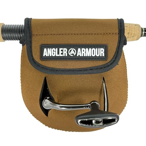 Angler Armour Spinning Reel Cover, Fishing Reel Case, Fishing Reel Cover, Spinning Reel Sleeve, Spinning Reel Case, Spinning Reel Protector, Fits 1000, 2000, 3000, 3500 Series Reels (Brown) - color: Brown