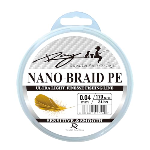 Ultra Slim Braided PE Fishing Line, Strong Knot Strength, Deign for Ultra Light Freshwater Fishing, Come with 3lb Test or 5lb Test, 170Yds Each Spool - color: White, size: 0.04mm-3Lbs