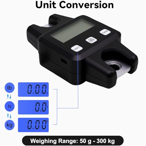 660 lbs/ 300kg Archery Bow Scale Hanging Handheld Scale Multifunctional Digital Tune Scale Peak Weight/Hold Weight for Recurve/Compound Bow (Black)