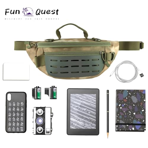 Outdoor Fanny Pack, Large Capacity Hiking Waist Packs with Adjustable Belt & Reflective Strip,good for Travel,Finshing,Running, Cycling(Urban Rubble Camo) - color: Urban Rubble Camo