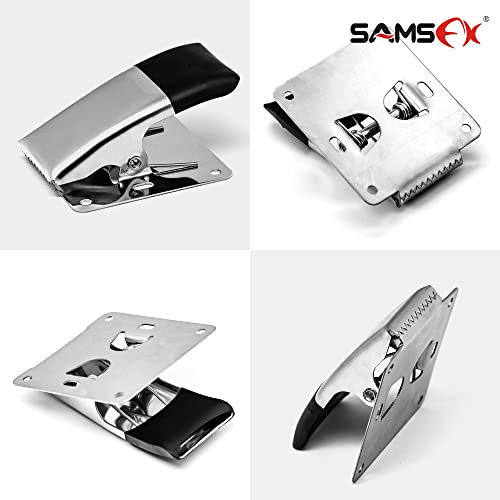 SAMSFX Fish Cleaning Board Tools Fillet Clamp w/Screws Deep-Jaw Fish Tail Clip Board for Scaling Table Bait (Fish Clamps with Black Grip) - color: Fish Clamp with Black Grip