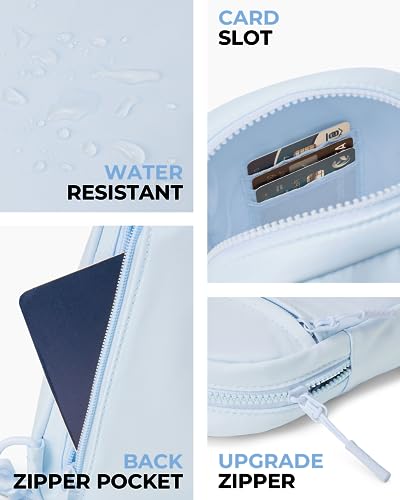 CHOLISS Small Sling Bag for Women and Men, Crossbody Bags Trendy Fanny Packs Chest Bag with Extended Strap - color: A04 Light Grey-blue