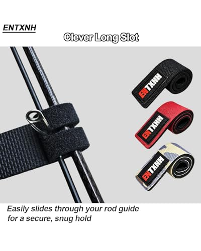 6 Pcs Fishing Rod Straps, Hook and Loop Fishing Rods Ties Rod Wraps, Stretchy Neoprene Pole Straps, Pole Belts for Casting Rods Spinning