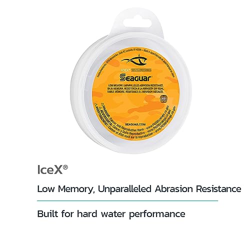 Seaguar IceX 100% Fluorocarbon Fishing Line, Abrasion Resistance, Made for Hard Water - size: 15 lb test (50 yds)