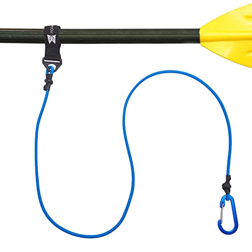 Kayak Paddle Leash, Paddle Leash Lightweight Coiled Kayak Rod Leashes for SUP Kayaking Canoing Fishing Boating - color: Blue-1 Pack