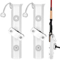 Seenelling Fishing Rod Holder for Bike Rack Pole Mount Rotatable Fishing Chair Pole Holders with Clamp for Boat Bicycle Motorcycle Kayak Cart - color: White