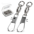 AMYSPORTS Fishing Swivels with Interlock Snap Ball Bearing Swivels Fishing Snap Swivels Saltwater Freshwater Fishing Tackle Leader Lure Jigs Line Fishing Connector - size: size2 (29lb) 25 pcs