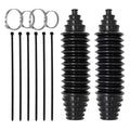 Steering Rack and Pinion Boot Kit, Universal Silicone Bellow Steering Rack Guide Kit with 6 Cable Ties & 4 Clamps, Auto Inner Tie Rod Boot 103-3070 Bellow Car Boots Accessories(Black） - color: Black