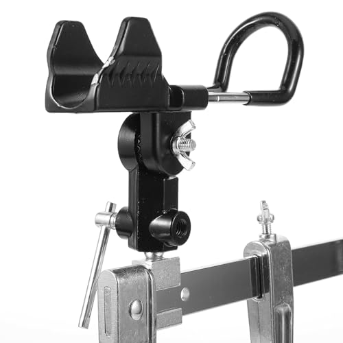 BESPORTBLE Fishing Pole Rack Fishing Pole Holder for Boat: 360 Degree Adjustable Rod Racks Folding Holder with 30cm Large Clamp Opening for Canoe Kayak Marine Rod Holders