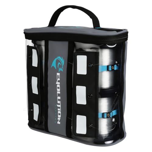 Evolution Fishing Linemaster Bulk Spool Bag – Fits 4 Line Spools, Line Wranglers Included, Tarpaulin Storage Case, Grommet Spooling System