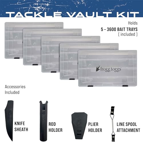 FROGG TOGGS EVA Tackle Vault, Lightweight, Customizable Fishing Tackle Bag - color: Gray, style: 3600 Kit