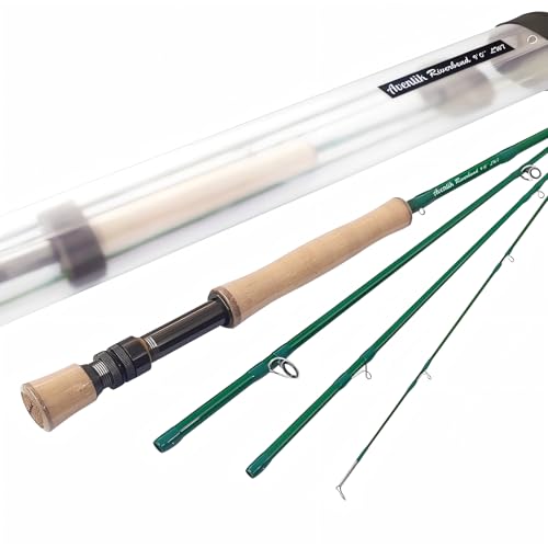 Aventik Fly Fishing Riverbend Series Fly Rod IM8 Graphite Blank 0/1/2/3/4/5/6/7/8 wt Rods, 6/7/8/9/10ft Lightweight Fly Fishing Rod Medium Fast Action - color: Only Rod, size: 10'0'' LW8