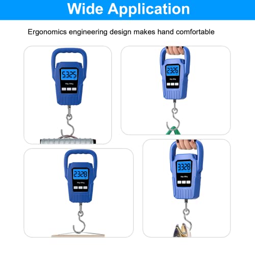 Digital Fish Scale Hanging Scale Fishing Scale,110lb/50kg Luggage Scale,Upgrade Large Handle & Backlit LCD Display, Electronic Balance Digital Fishing Postal Scale,Blue,Fishing Gifts for Men - color: Blue